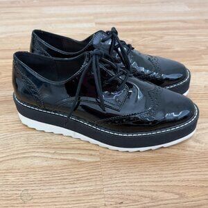 Zara black patent leather oxford shoes Size 40